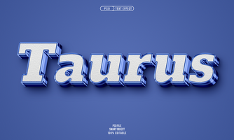 Taurus 3D editable text effect psd