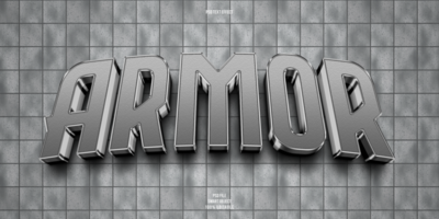 Armor 3D editable text effect psd