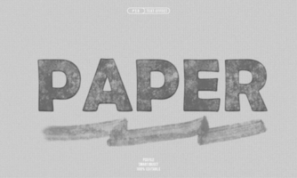 paper 3D editable text effect psd