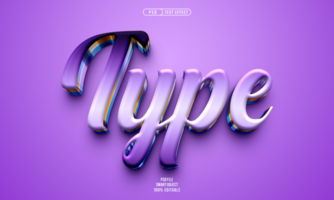 Type 3D editable text effect psd