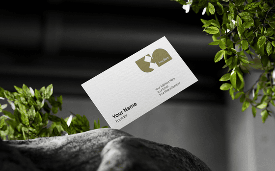 Elegant Business Card Mockup on a Rock psd