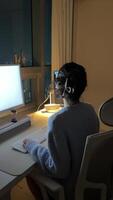 Woman Working at Desk With Computer video