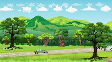 Landschaft Auto Animation nett Bewegung Hintergrund video