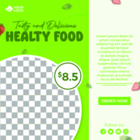 banner for social media template themed healty food free psd