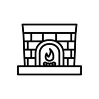 Fireplace Line Icon Design vector