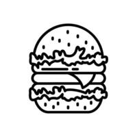 hamburguesa línea icono diseño vector