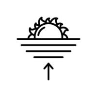 Rising Sun Line Icon Design vector