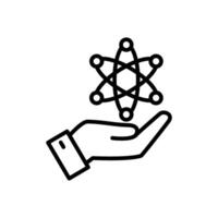 Atom Line Icon Design vector