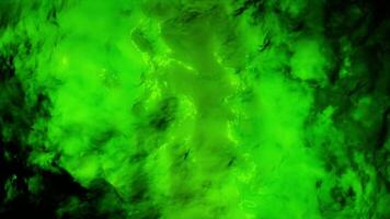 Top view of abstract wavy surface, ripples in the water of green color, seamless loop. Animation. Colorful glowing liquid substance. video