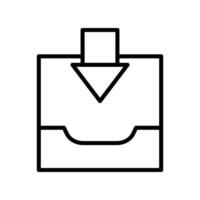 bandeja de entrada bandeja línea icono diseño vector