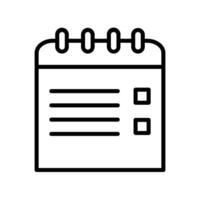 Memo Pad Line Icon Design vector