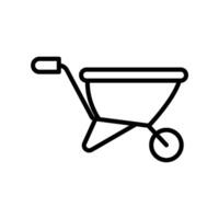 Wheelbarrow Line Icon Design vector