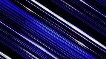 Abstract glowing straight parallel lines rotating on black background, seamless loop. Animation. Colorful shimmering rays of purple color spinning endlessly. video