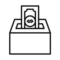 Donation Box Line Icon Design vector