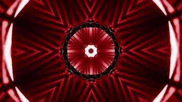 Abstract red lights kaleidoscopic animation. Design. Spreading circular patter with a star. video
