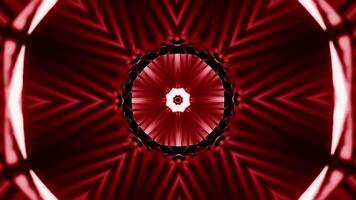 Abstract red lights kaleidoscopic animation. Design. Spreading circular patter with a star. video