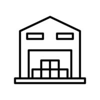 Warehouse Line Icon Design vector