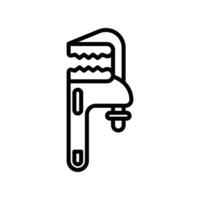 Pipe Wrench Line Icon Design vector