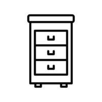 Filing Cabinet Line Icon Design vector