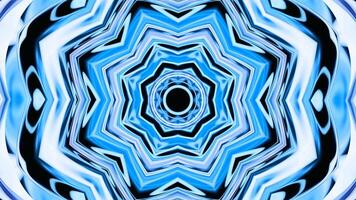Abstract dynamic geometric tunnel, fractal element background. Design. Colorful star shaped kaleidoscope. video