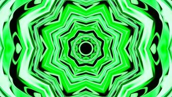 Abstract dynamic geometric tunnel, fractal element background. Design. Colorful star shaped kaleidoscope. video