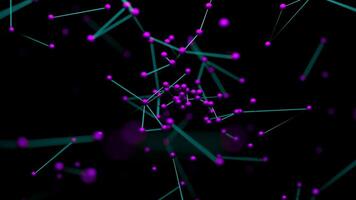 Chaînes avec molécules dans couler. conception. émergente couler de composés avec molécules. abstrait courant apparaissant avec biologique Chaînes video