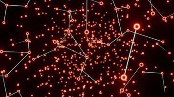 plexus de chaîne molécules. conception. molécules ou électrons avec Chaînes de obligations clignotant dans flux. couler de molécules avec en changeant biologique Chaînes video