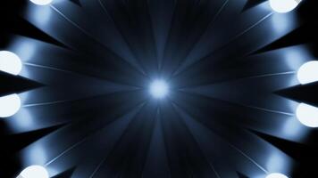 Pulsating hypnotic animation in center. Design. Dark background rays with pulsating luminous pulses. Moving luminous pulses on rays of hypnotic animation video