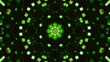 Electronic kaleidoscopic pattern. Design. Moving electronic pattern with kaleidoscopic effect. Beautiful animation of moving parts and details of kaleidoscopic pattern video