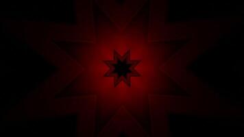 Abstract flashing stars in the dark. Design. Fractal blinking kaleidoscope shapes on a black background. video