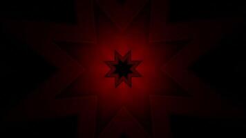 Abstract flashing stars in the dark. Design. Fractal blinking kaleidoscope shapes on a black background. video