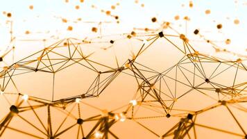 Plexus network lines field in slow wavy motion. Design. Abstract technology, science and engineering motion background. video