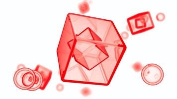 Abstract 3d animation, colorful rotating cube. Design. Geometric shapes on a white background. video