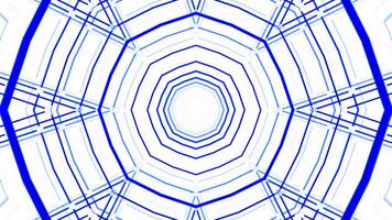 Psychedelic kaleidoscope pattern on white background. Design. Transforming crossed narrow lines creating effect of star shapes. video