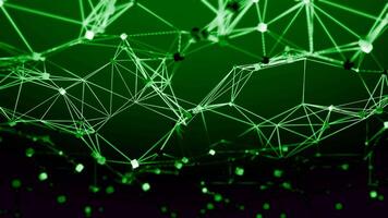 Abstract plexus technology science and engineering. Design. Green connections field. video