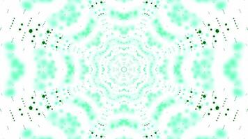 hypnotisk cirkulär mönster rör på sig från prickar. design. prickar flytta i geometriskt cirkulär mönster. kalejdoskopisk mönster av prickar på vit bakgrund video
