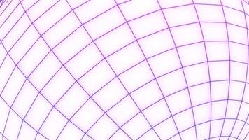 Spherical cell moves on white background. Design. Animation of simple moving grid with circular bend. Simple grid moves in sphere of ball video