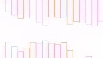 Animated background with moving lines in rhythm. Motion. Simple animation with abstract equalizer in form of colorful stripes. Musical animation with moving waves and stripes on white background video