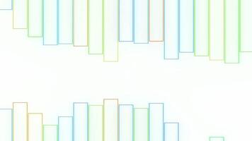 Animated background with moving lines in rhythm. Motion. Simple animation with abstract equalizer in form of colorful stripes. Musical animation with moving waves and stripes on white background video