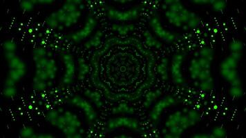 Moving kaleidoscopic pattern of dots. Design. 3D animation with hypnotic pattern and moving dots. Tunnel with pattern of dots in hypnotic motion animation video