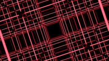 Abstract glowing colorful geometric squared background. Design. Lines endless rotating tunnel. video