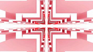 Movement in cross geometric tunnel. Motion. Geometric animation with movement among cubic pillars. Tunnel with intersection of cross made of cubic walls video