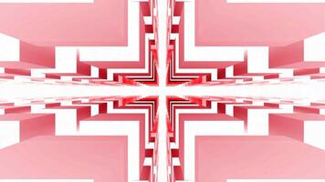 Movement in cross geometric tunnel. Motion. Geometric animation with movement among cubic pillars. Tunnel with intersection of cross made of cubic walls video