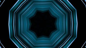 Abstract futuristic tunnel background. Motion. Star shaped hypnotic geometry tunnel. video