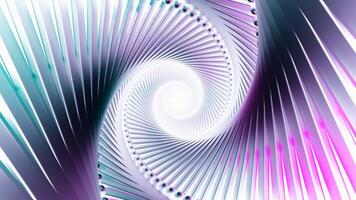 Hypnotic tunnel with swirling stripes and dots in 3d. Motion. Abstract twisting tentacles of tunnel. Twisting tunnel with metal lines video