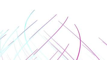 Abstract sketch of bending narrow lines in beautiful spiral. Motion. White sheet and colorful stripes. video