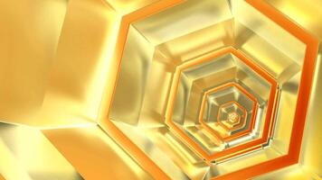 Animation of a fall in a colorful hexagonal sci fi tunnel. Motion. Bright fractal shaped corridor. video