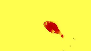 The colorful fish silhouette swimming in liquid texture. Design. Abstract fat animated fish. video