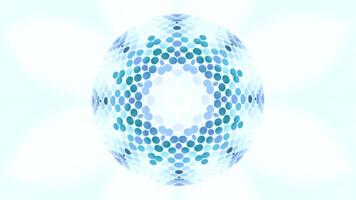 Round shaped abstract sparkling disco ball. Motion. Mosaic tiles creating symmetrical pattern. video