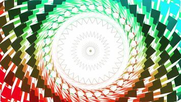 Fiery striped pattern with circular pulsating waves. Motion. Gradient color of mosaic hypnotic background. video